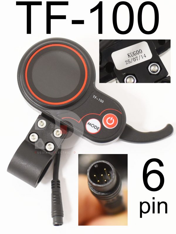 Бортовой Компьютер (дисплей) TF 100 48v 6 пин (Kugoo m4 pro, Max Speed)