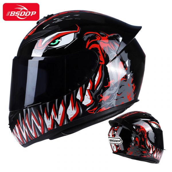 BSDDP внедорожный мотоциклетный шлем (черн-красн) челюсти