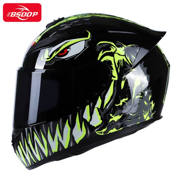 BSDDP внедорожный мотоциклетный шлем (черн-зелёный) челюсти
